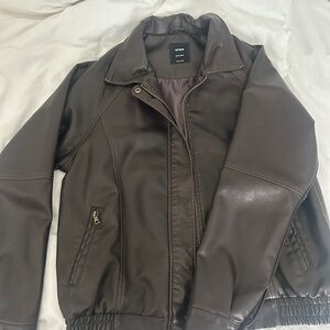 Cotton On Brown Bomber Jacket with Ribbed Waistband